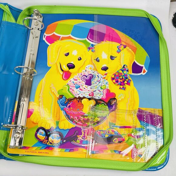 VTG Lisa Frank 3 Ring Zippered Binder Casey & Candy Ice Cream Sundae Lab Puppy - Picture 11 of 16